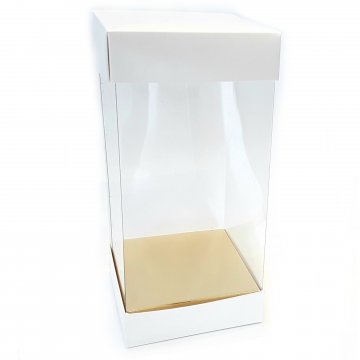 SCATOLA QUADRATA PER UOVA TRASPARENTE CM 12X12 H25